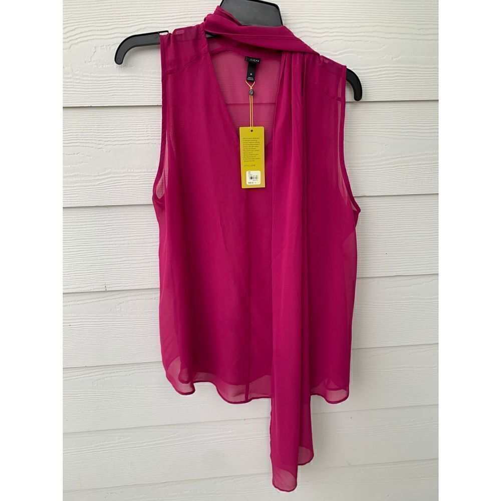 6th & Lane Fuschia Transparent Blouse size 16 Junior - Picture 2 of 7